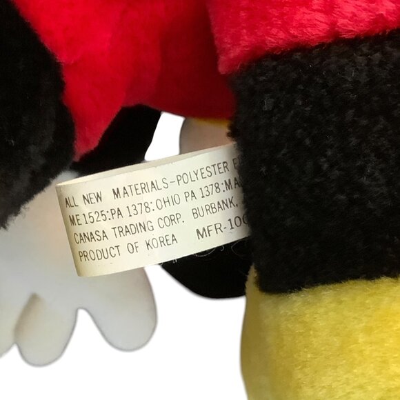 Vtg Disney Mickey Mouse Plush Toy 12” Disneyland Walt Disney World - Picture 3 of 6